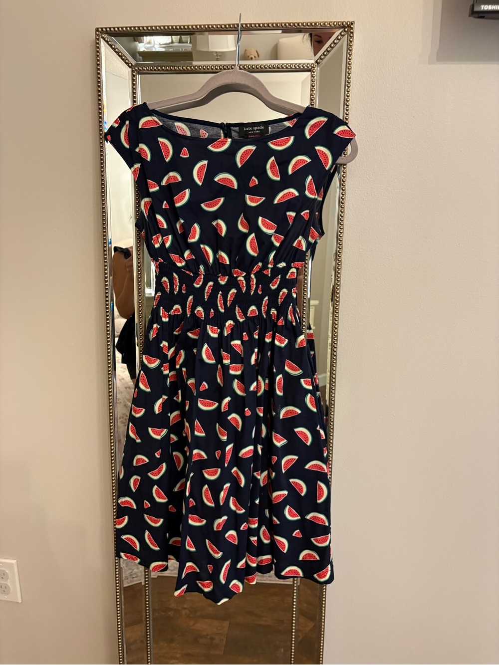 kate spade Navy Midi Dress with Watermelon Print